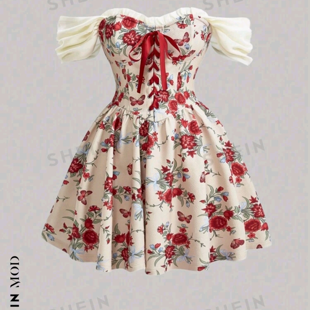Floral Off The Shoulder Dress